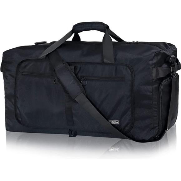 65L Duffle Bag with Shoes Compartment, Foldable Travel Duffel Bags